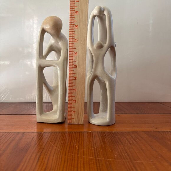 Soapstone Carved Abstract Figurine Set - 2 Pieces - Picture 2 of 5